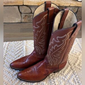 Justin Boots exotic lizard skin men’s western cowboy boot 9D vintage style J4614